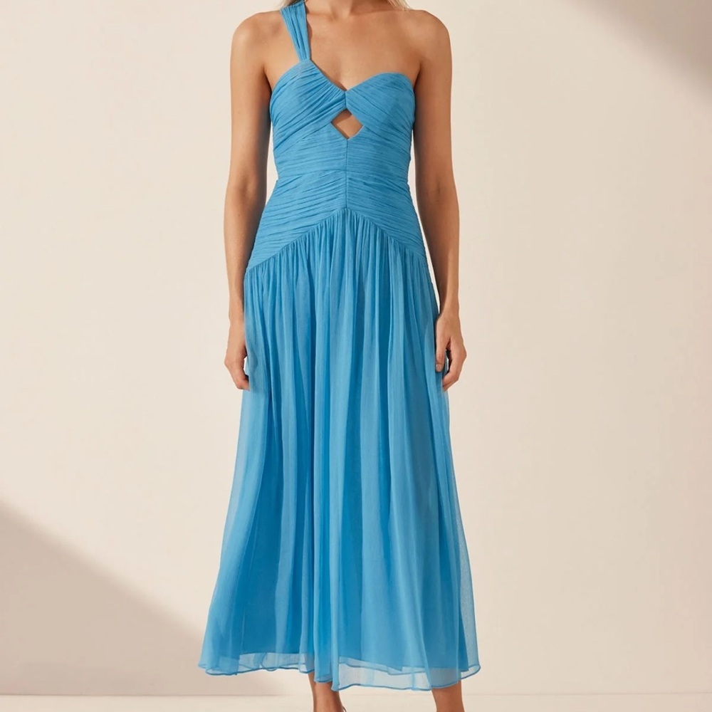 SHONAJOY:Margot One Shoulder Midi Dress -AQUA
SIZE:8